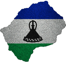 Fahnen Afrika Lesotho Karte 