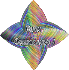 Mensajes Italiano Buon Compleanno Astratto - Geometrico Fondo transparente 018 