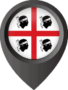 Flags Europe Italy Sardegna Location Pin 