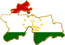 Drapeaux Asie Tadjikistan Carte 