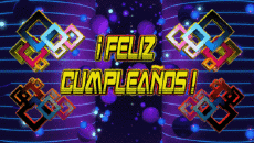 Messagi Spagnolo Feliz Cumpleaños Abstracto - Geométrico Sfondo animato 003 