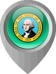 Flags America U.S.A - States Washington Location Pin 