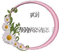 Mensajes Francés Bon Anniversaire Floral 021 
