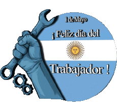 Messagi Spagnolo 1 de Mayo Feliz día del Trabajador - Argentina 