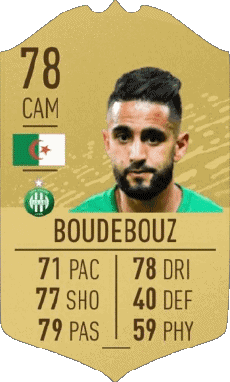 Videospiele F I F A - Karten Spieler Algerien Ryad Boudebouz 
