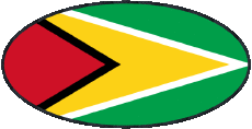 Drapeaux Amériques Guyana Ovale 