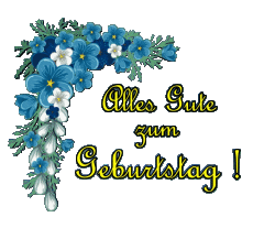 Mensajes Alemán Alles Gute zum Geburtstag Blumen Fondo transparente 002 