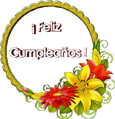 Mensajes Español Feliz Cumpleaños Floral 018 