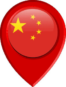 Flags Asia China Location Pin 
