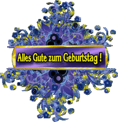 Messages Allemand Alles Gute zum Geburtstag Blumen Fond Transparent 009 