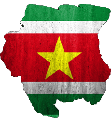 Drapeaux Amériques Suriname Carte 