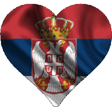 Flags Europe Serbia Heart 