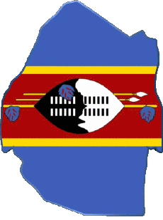 Drapeaux Afrique Eswatini carte 