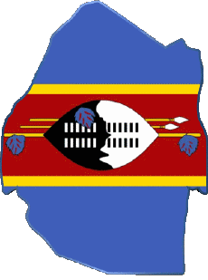 Flags Africa Eswatini Map 