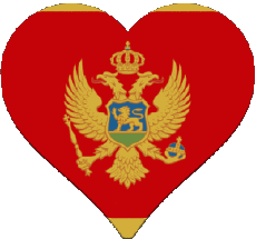 Flags Europe Montenegro Heart 