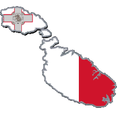 Fahnen Europa Malta Karte 