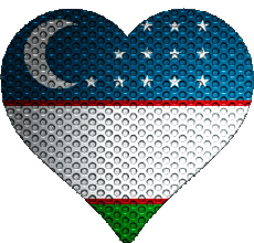 Bandiere Asia Uzbekistan Cuore 
