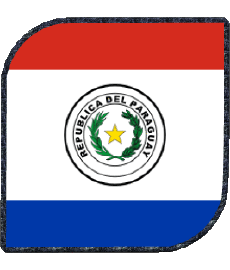 Drapeaux Amériques Paraguay Carré 