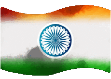 Drapeaux Asie Inde Rectangle 