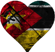 Banderas África Mozambique Corazón 