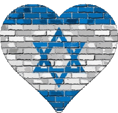 Banderas Asia Israel Corazón 
