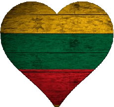 Drapeaux Europe Lituanie Coeur 