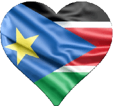 Bandiere Africa Sudan del sud Cuore 