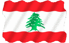 Drapeaux Asie Liban Ondulation 