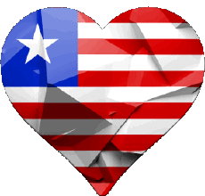 Flags Africa Liberia Heart 