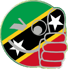 Fahnen Amerika St. Kitts und Nevis Smiley - OK 