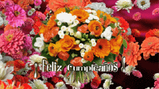 Nachrichten Spanisch Feliz Cumpleaños Floral Animierter Hintergrund 003 