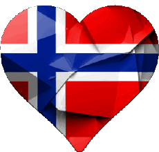 Fahnen Europa Norwegen Herz 