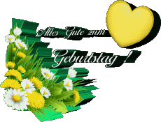 Nachrichten Deutsche Alles Gute zum Geburtstag Blumen Transparenter Hintergrund 010 