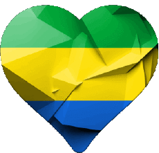 Flags Africa Gabon Heart 