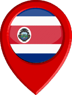 Fahnen Amerika Costa Rica Standort-Pin 