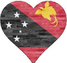 Drapeaux Océanie Papouasie-Nouvelle-Guinée Coeur 
