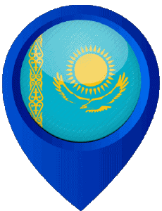 Fahnen Asien Kazakhstan Standort-Pin 