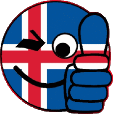 Drapeaux Europe Islande Smiley - OK 