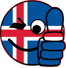Flags Europe Iceland Smiley - OK 