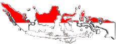 Banderas Asia Indonesia Mapa 