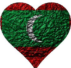 Bandiere Asia Maldive Cuore 