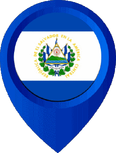 Drapeaux Amériques Salvador Epingle de Localisation 