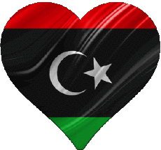 Fahnen Afrika Libyen Herz 