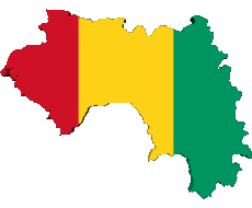 Drapeaux Afrique Guinée Carte 
