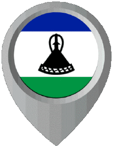 Fahnen Afrika Lesotho Standort-Pin 