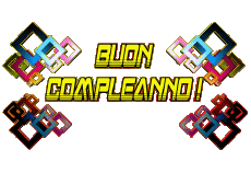 Messages Italian Buon Compleanno Astratto - Geometrico Transparent Background 003 