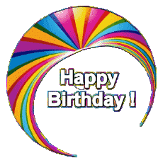 Messages English Happy Birthday Abstract - Geometric Transparent Background 001 