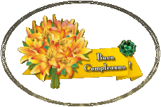 Mensajes Italiano Buon Compleanno Floreale Fondo transparente 008 