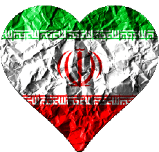 Drapeaux Asie Iran Coeur 