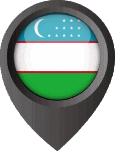 Flags Asia Uzbekistan Location Pin 